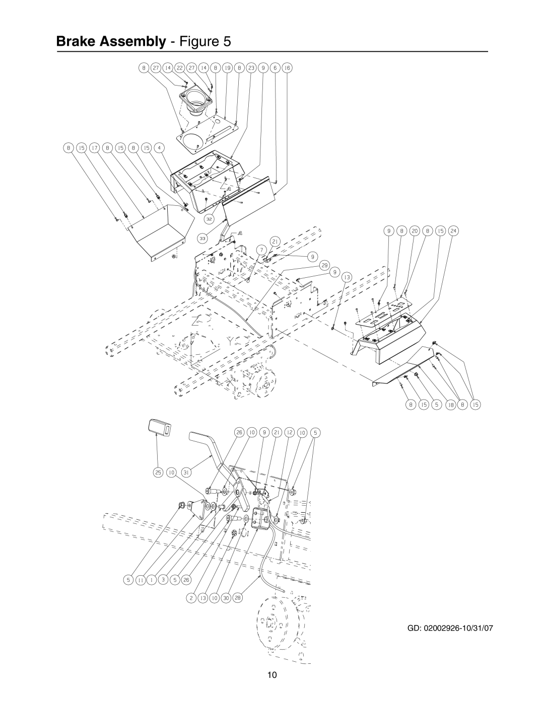 Cub Cadet 53AH8CT4050 manual Brake Assembly Figure 