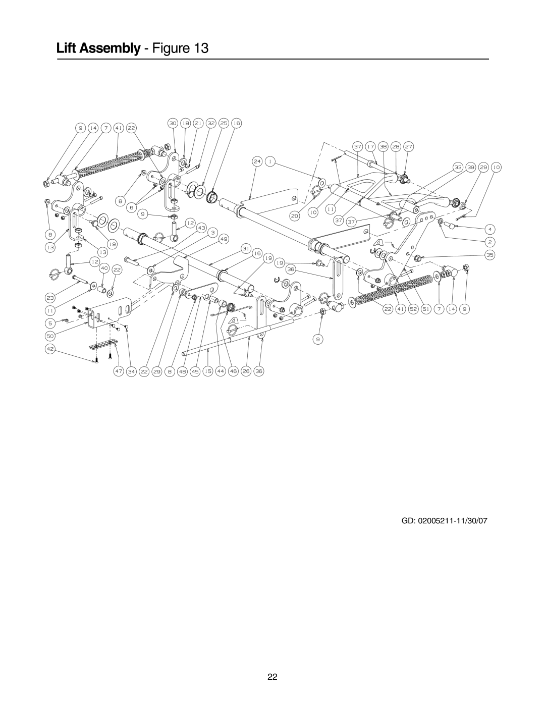 Cub Cadet 53AH8CT4050 manual Lift Assembly Figure 