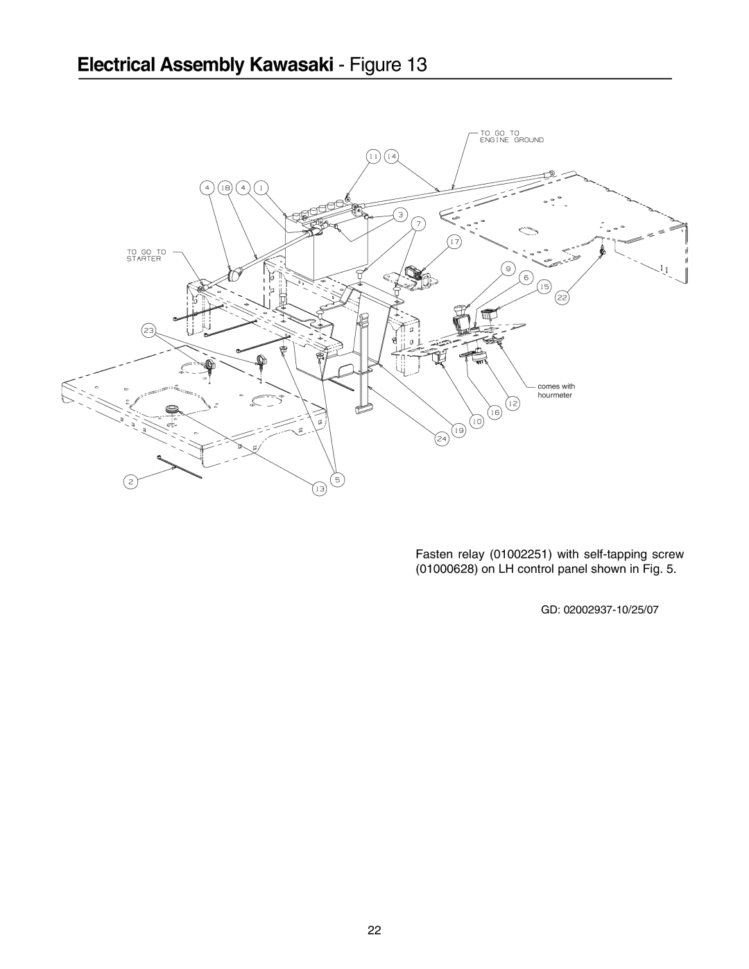 Cub Cadet 53AI8CT8050 manual Electrical Assembly Kawasaki Figure 