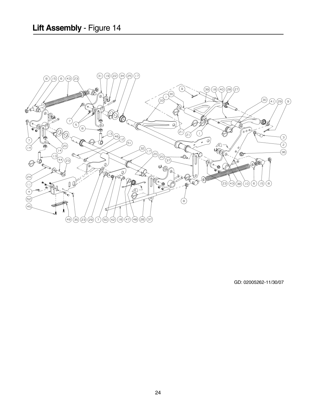 Cub Cadet 53AI8CT8050 manual Lift Assembly Figure 