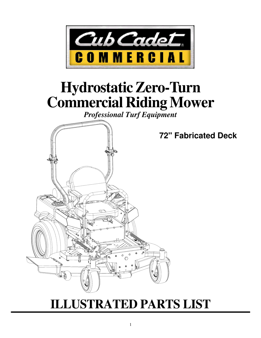 Cub Cadet 53AI8CTZ750 manual Hydrostatic Zero-Turn Commercial Riding Mower 