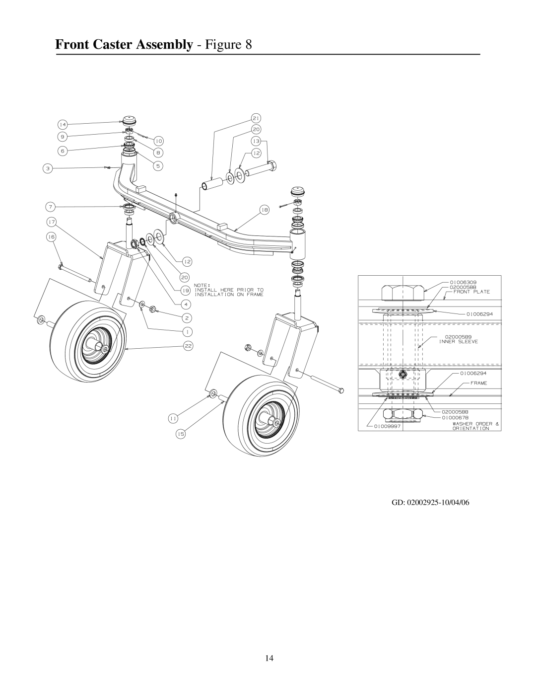 Cub Cadet 53AI8CTZ750 manual Front Caster Assembly Figure 