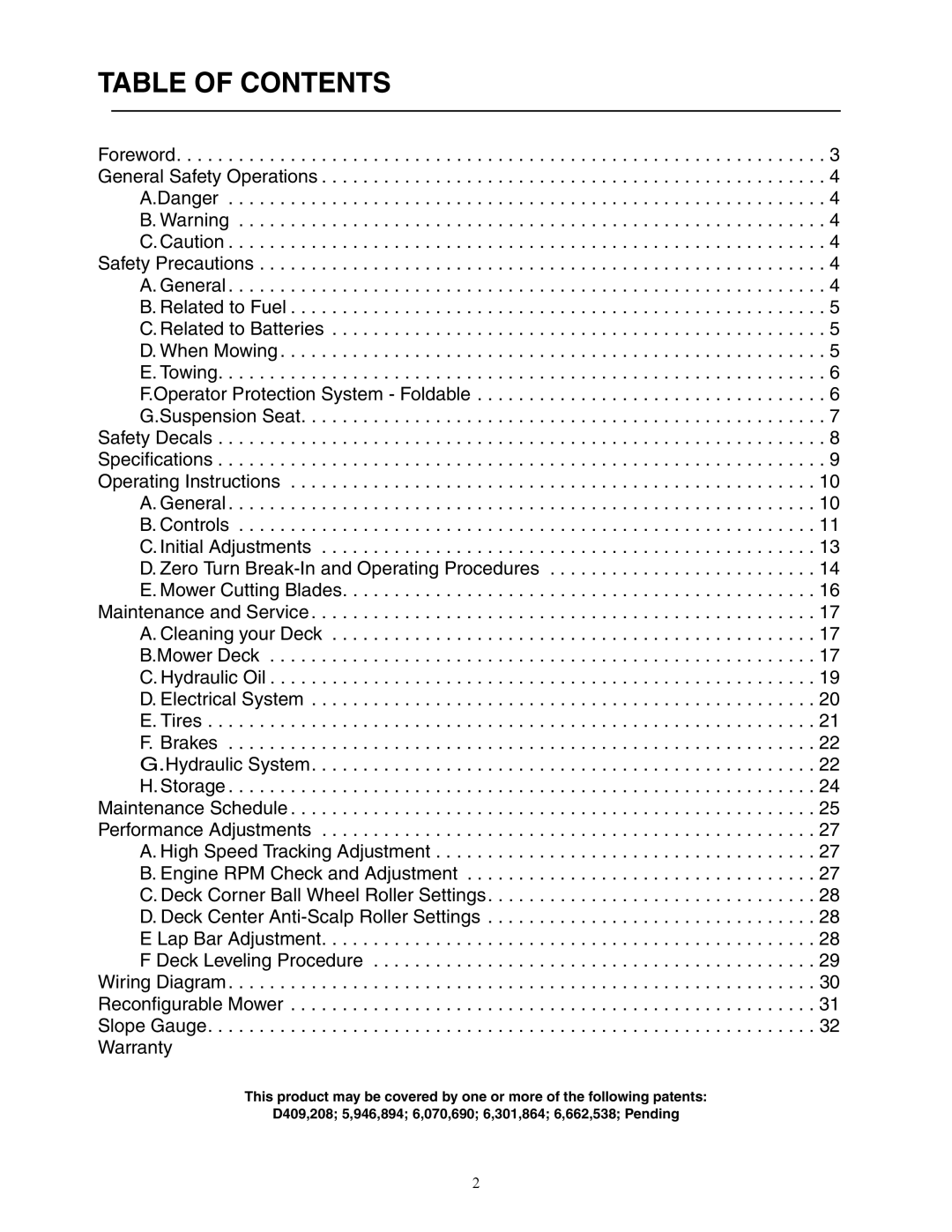 Cub Cadet 53AJ8CT6050 service manual Table of Contents 