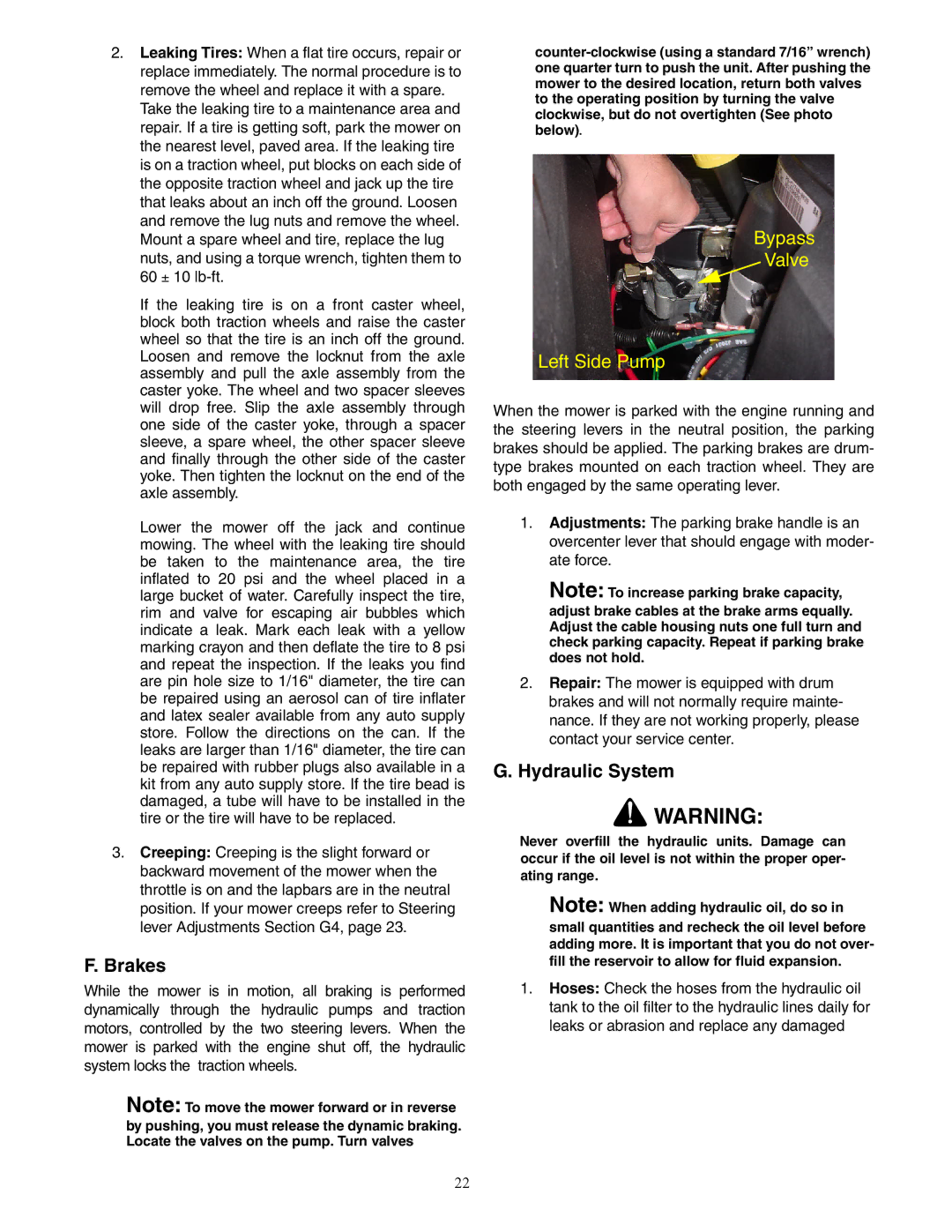 Cub Cadet 53AJ8CT6050 service manual Brakes, Bypass Valve Left Side Pump 