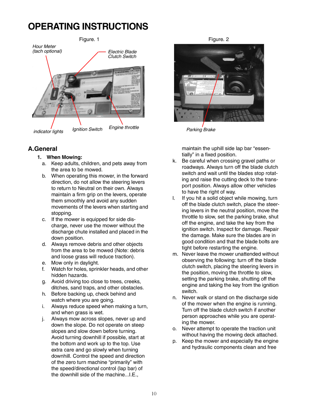 Cub Cadet 53AJ8CTX750 service manual Operating Instructions, When Mowing 