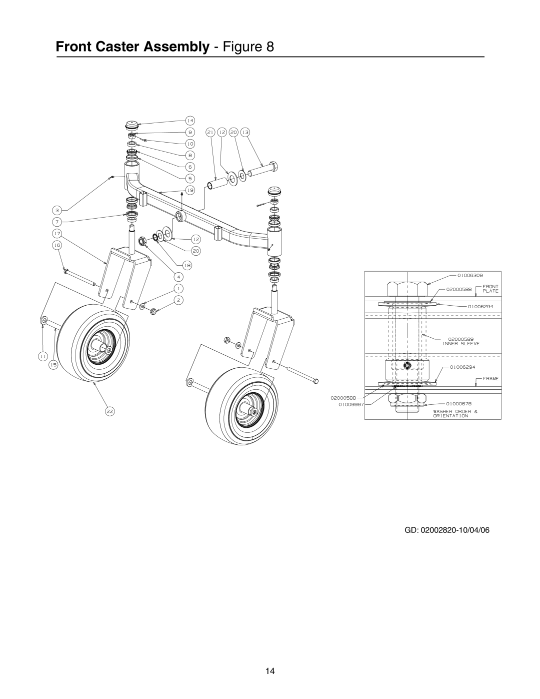 Cub Cadet 53AI8CTX750, 53CB5DBX630, 53AH8CTX750 manual Front Caster Assembly Figure 