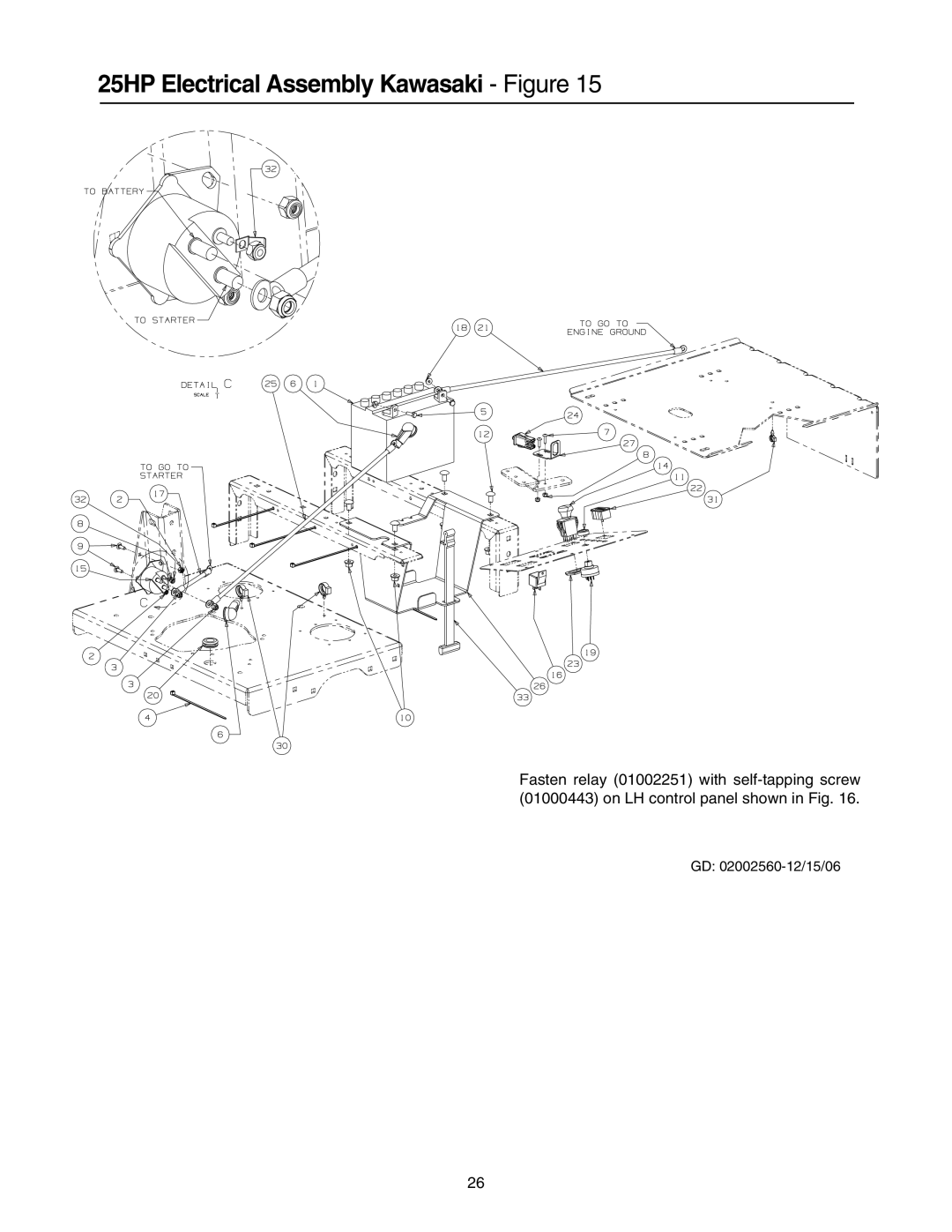 Cub Cadet 53AI8CTX750, 53CB5DBX630, 53AH8CTX750 manual 25HP Electrical Assembly Kawasaki Figure 