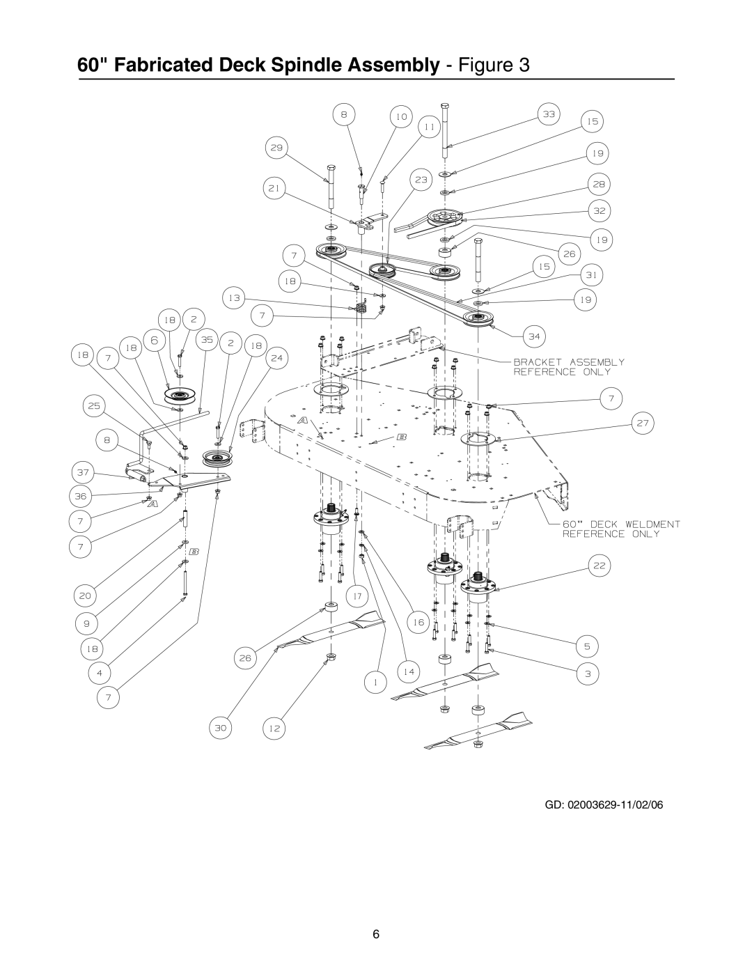 Cub Cadet 53CB5DBX630, 53AH8CTX750, 53AI8CTX750 manual Fabricated Deck Spindle Assembly Figure 