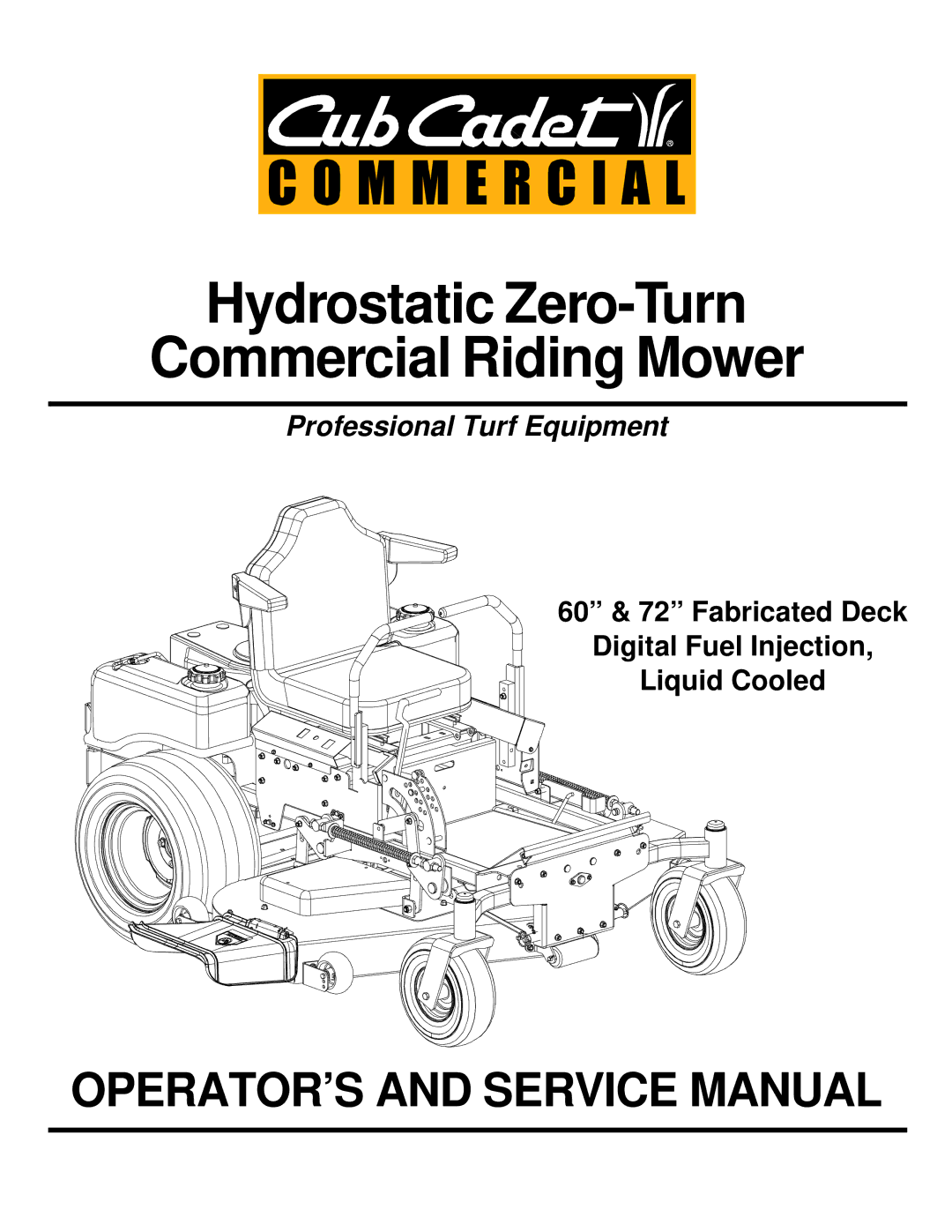 Cub Cadet 60-inch & 72-inch Fabricated Deck service manual Hydrostatic Zero-Turn Commercial Riding Mower 