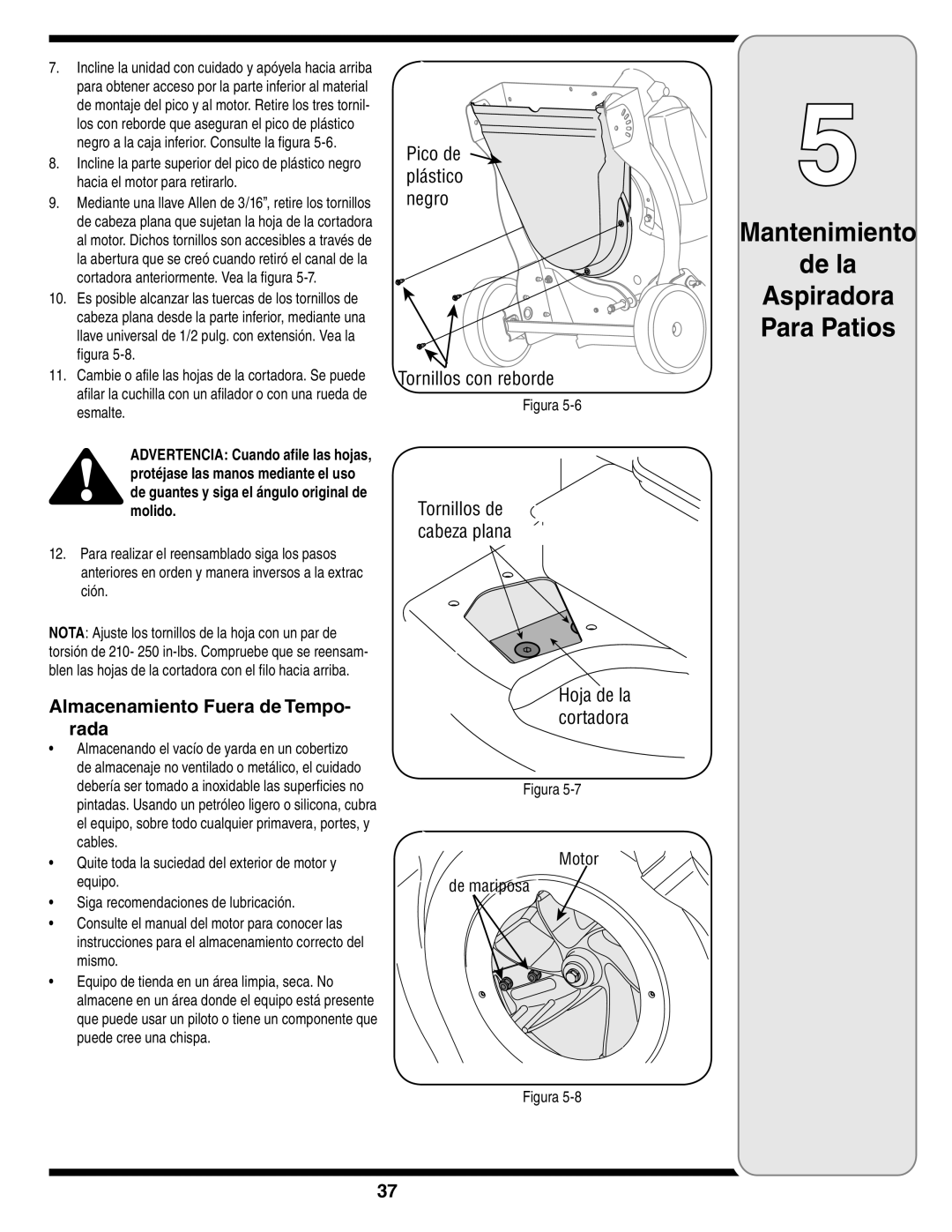 Cub Cadet 60 warranty Almacenamiento Fuera de Tempo- rada 