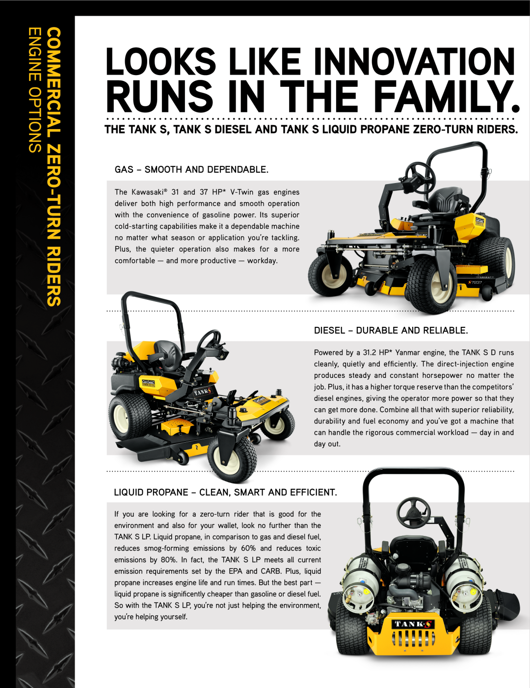 Cub Cadet 6031 manual runs in the family, looks like innovation, Commercial Zero-Turn Riders Engine Options 