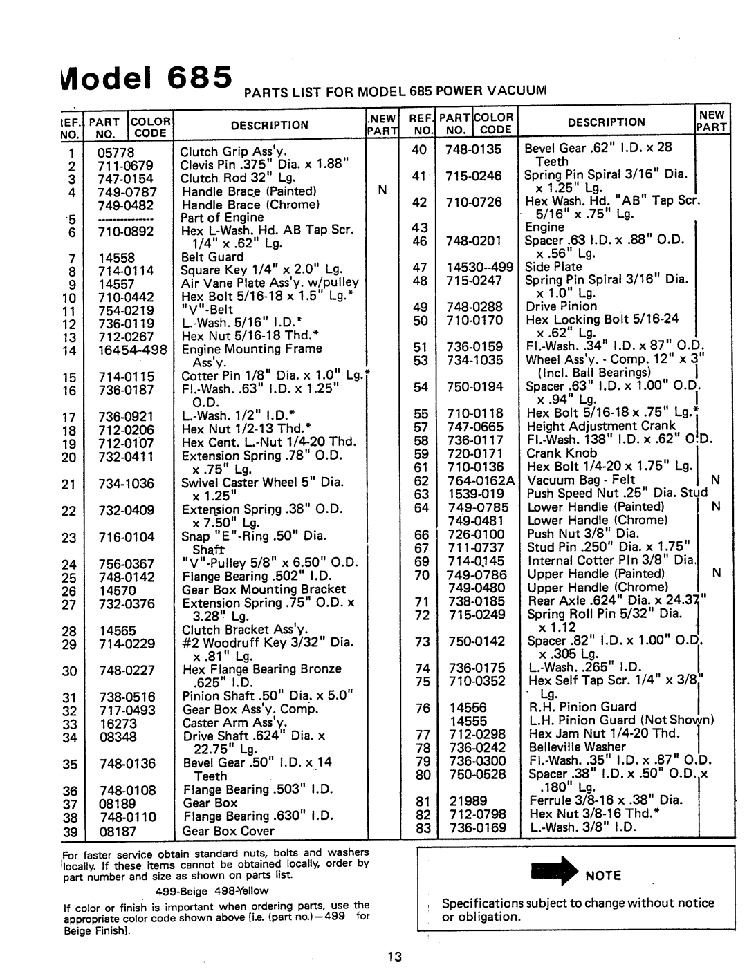 Cub Cadet 685 manual 