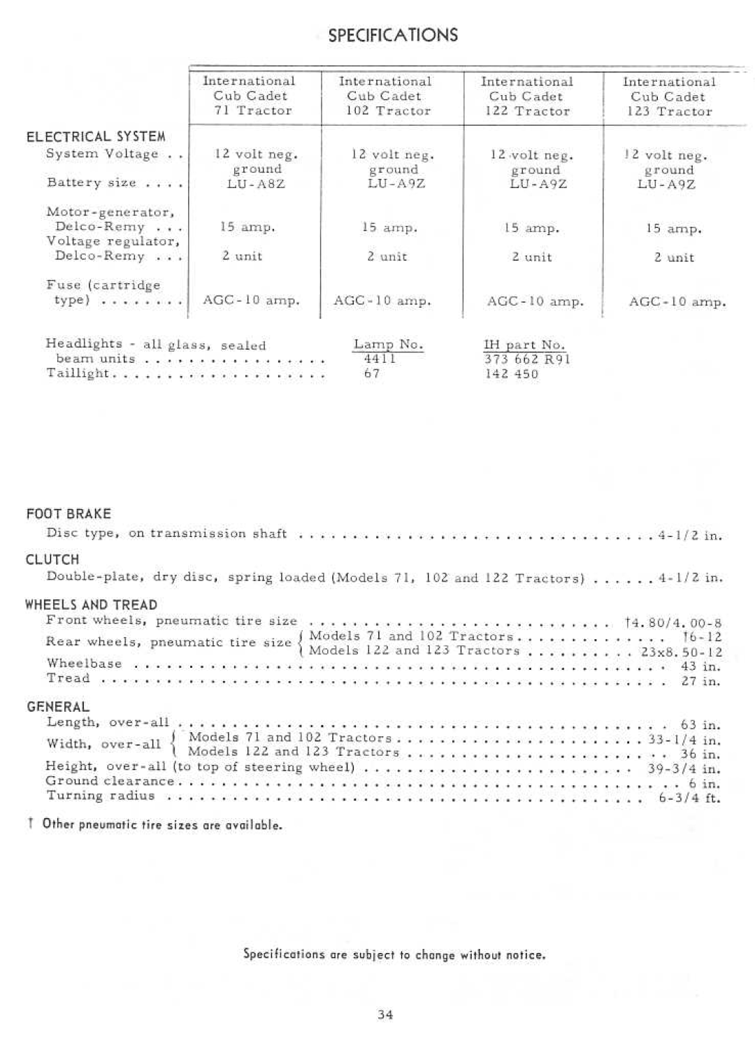 Cub Cadet 71 manual 