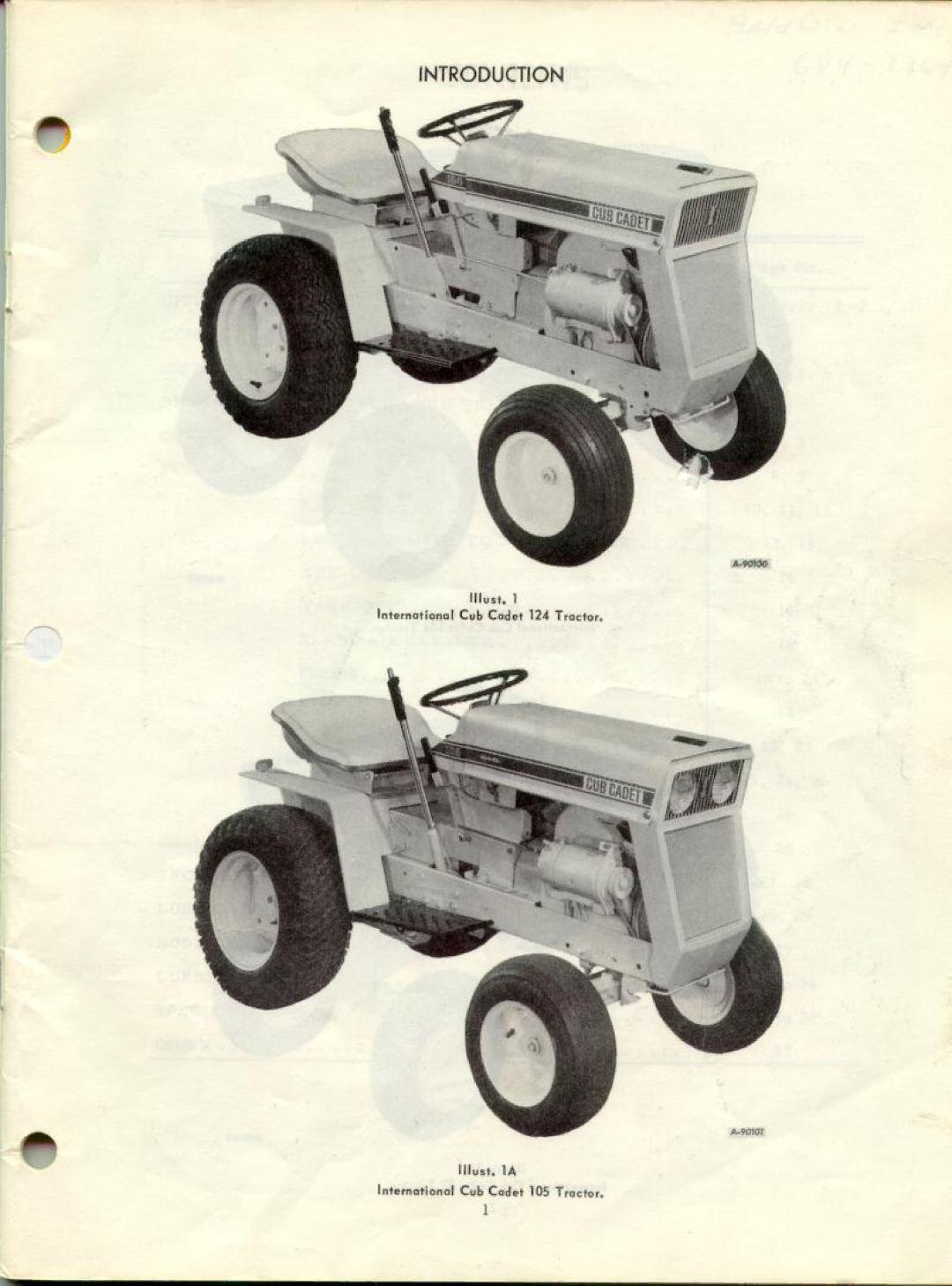 Cub Cadet 104, 72, 125, 124, 105 manual 