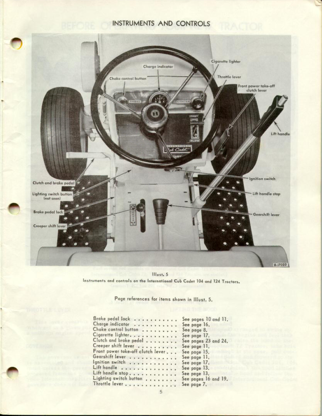 Cub Cadet 124, 72, 125, 104, 105 manual 