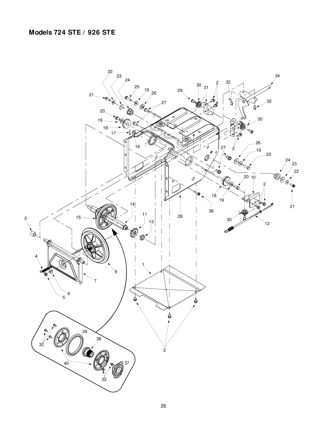 Cub Cadet manual Models 724 STE / 926 STE 