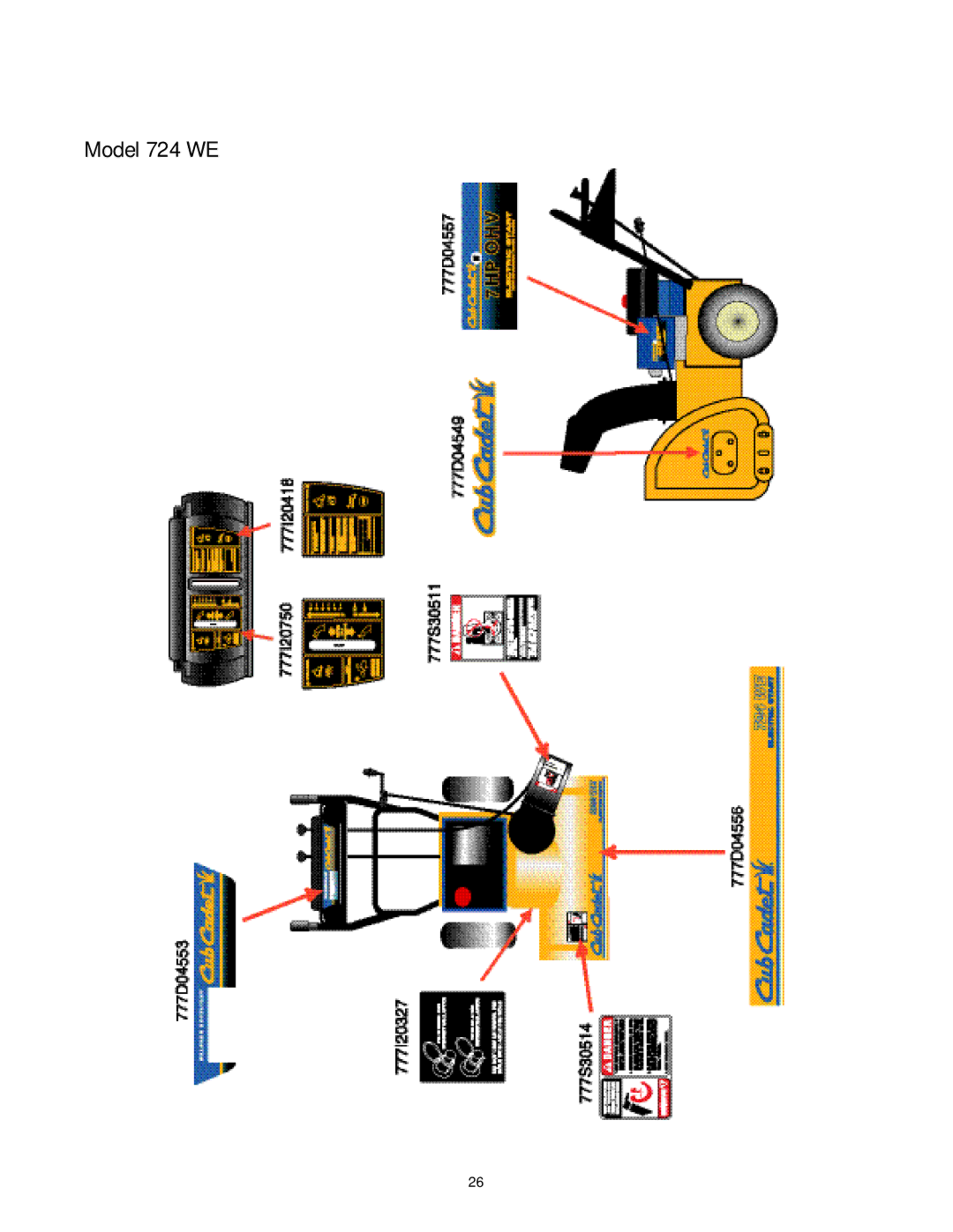 Cub Cadet 724WE manual Model 724 WE 