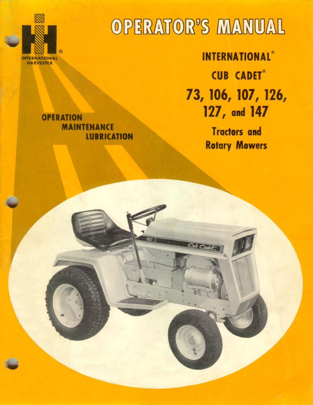 Cub Cadet 126, 73, 127, 147, 107, 106 manual 
