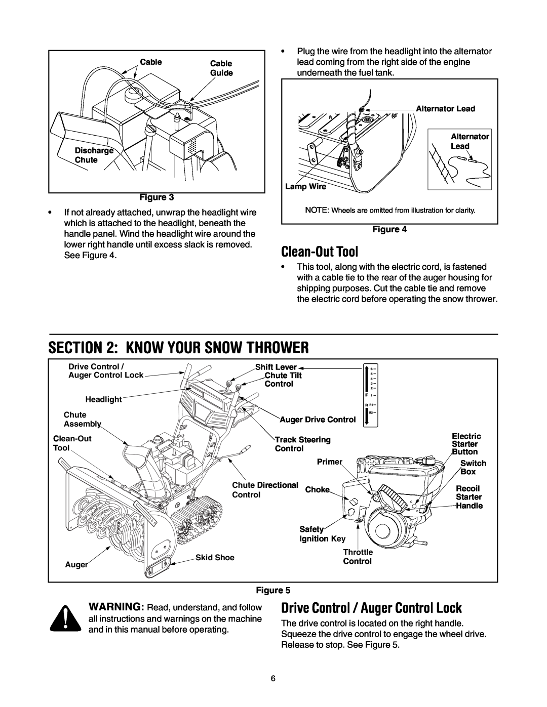 Cub Cadet 730 STE manual Know Your Snow Thrower, Clean-OutTool, Drive Control / Auger Control Lock 