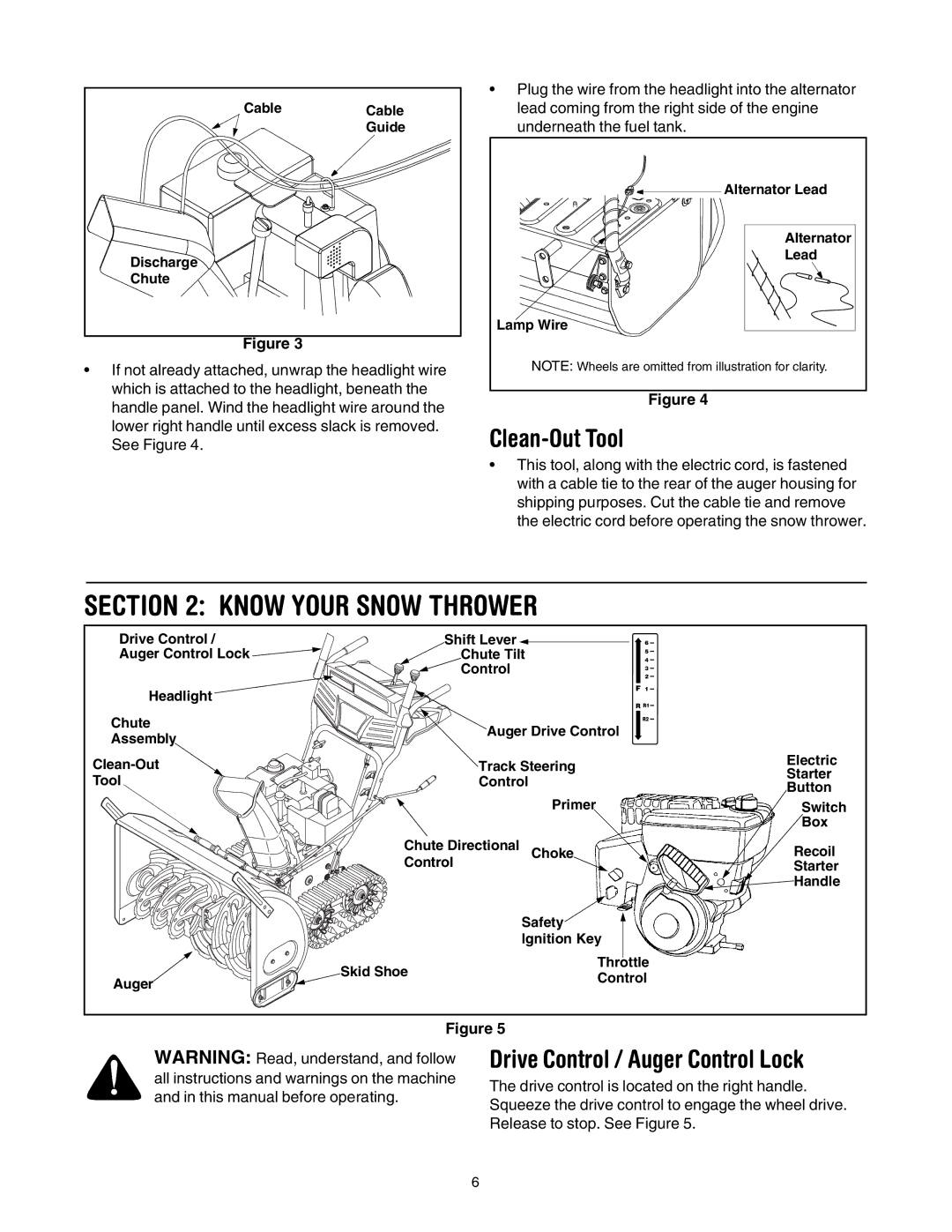 Cub Cadet 730 STE manual Know Your Snow Thrower, Clean-Out Tool, Drive Control / Auger Control Lock 