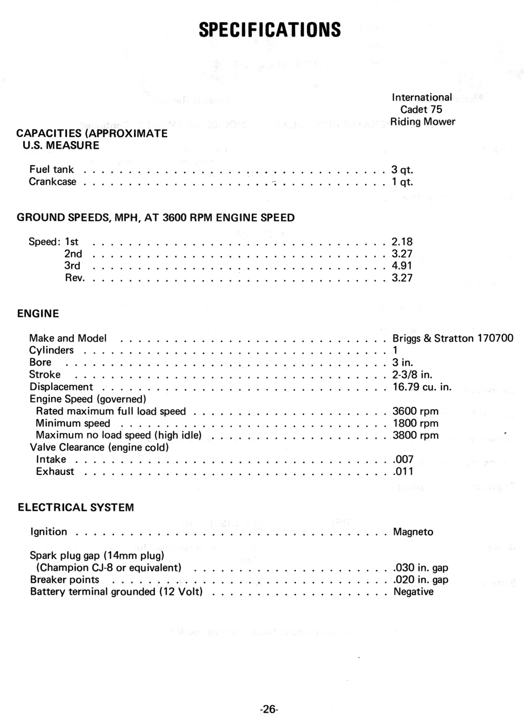 Cub Cadet 75 manual 