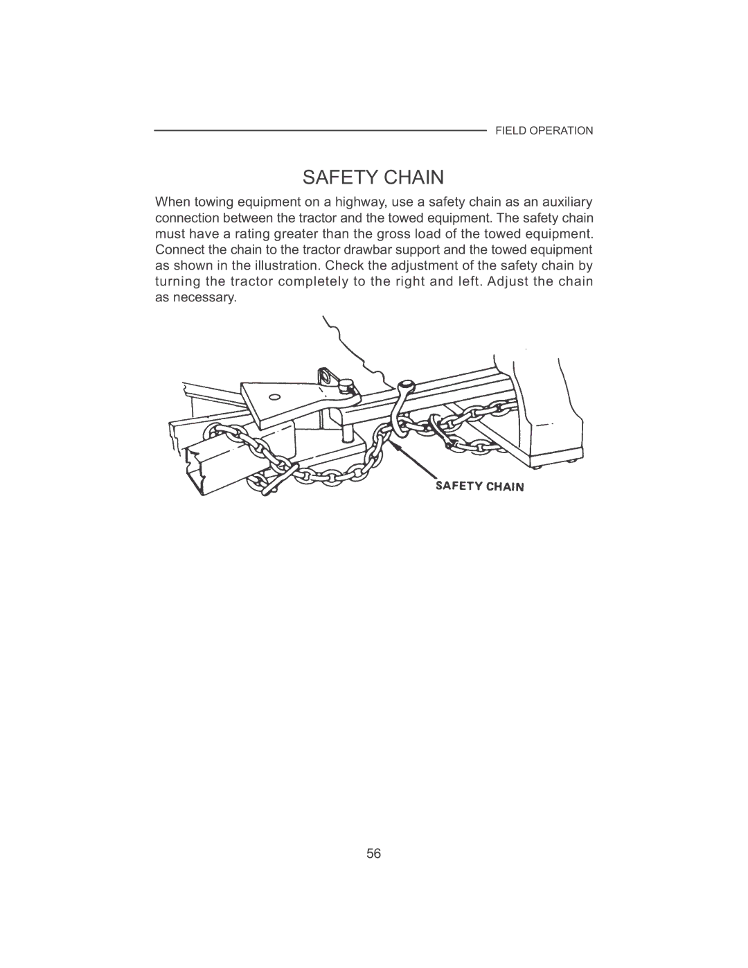 Cub Cadet 7530, 7532 manual Safety Chain 