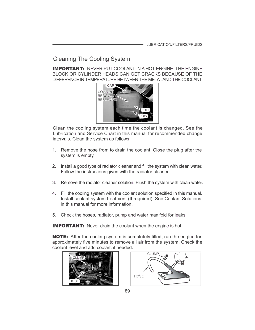 Cub Cadet 7532, 7530 manual Cleaning The Cooling System 