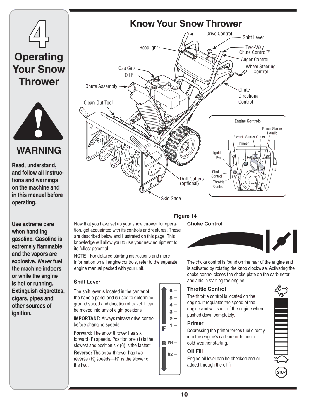 Cub Cadet 769-03268 warranty Operating Your Snow Thrower, Know Your Snow Thrower 