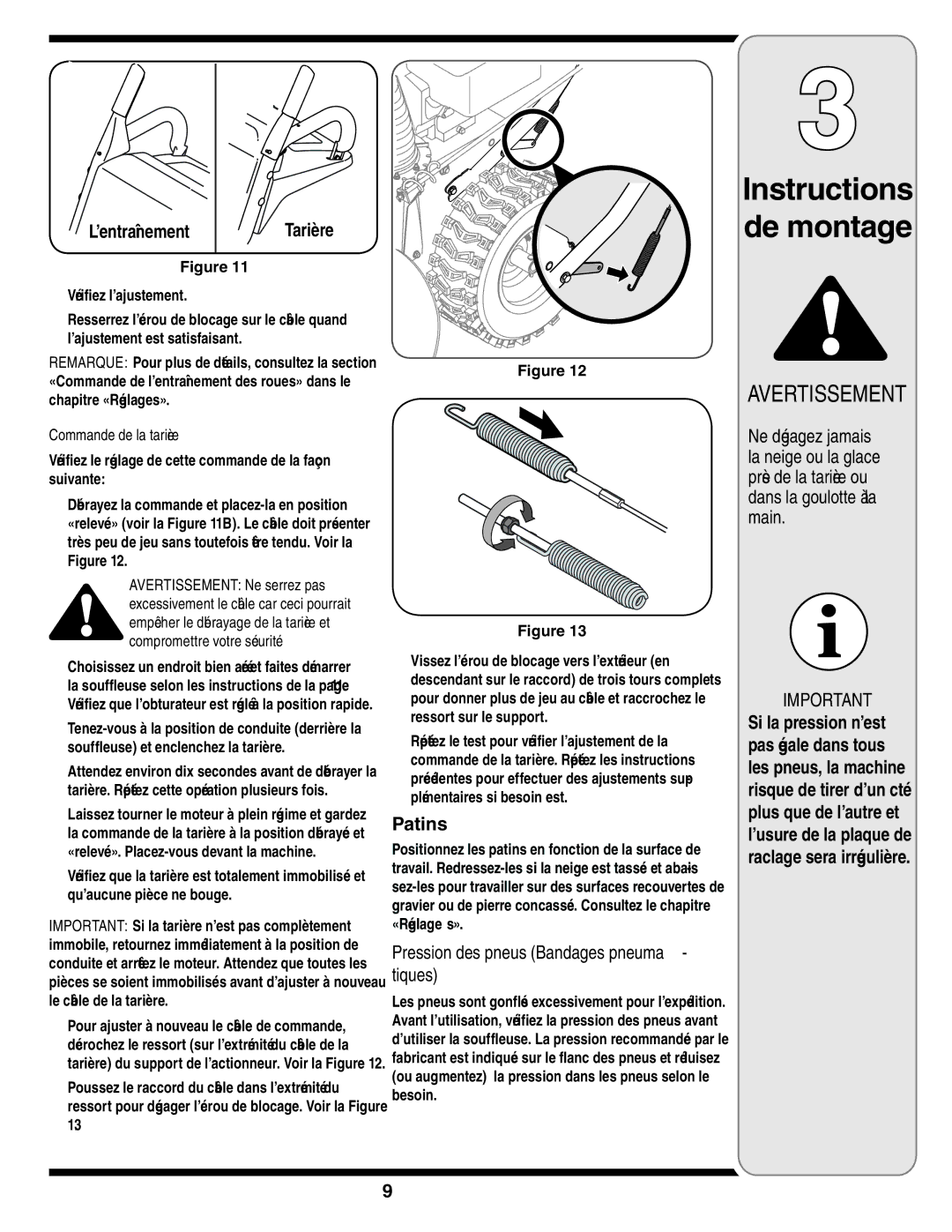 Cub Cadet 769-03268 warranty Tiques, Pneuma Bandages pneus des Pression, ’ajustement Vérifiez 