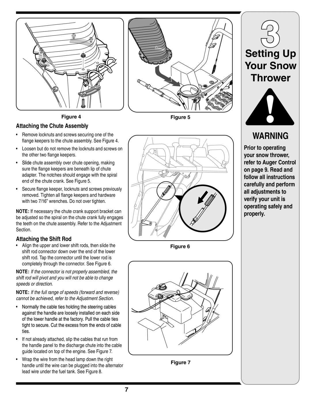 Cub Cadet 769-03268 warranty Attaching the Chute Assembly, Attaching the Shift Rod 