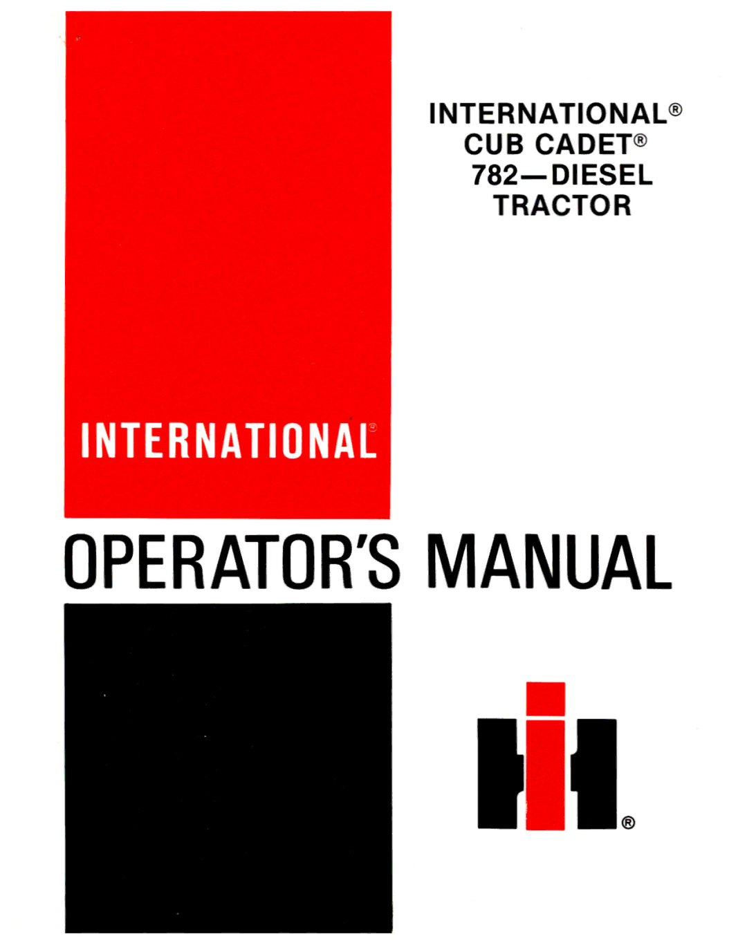 Cub Cadet 782 manual 
