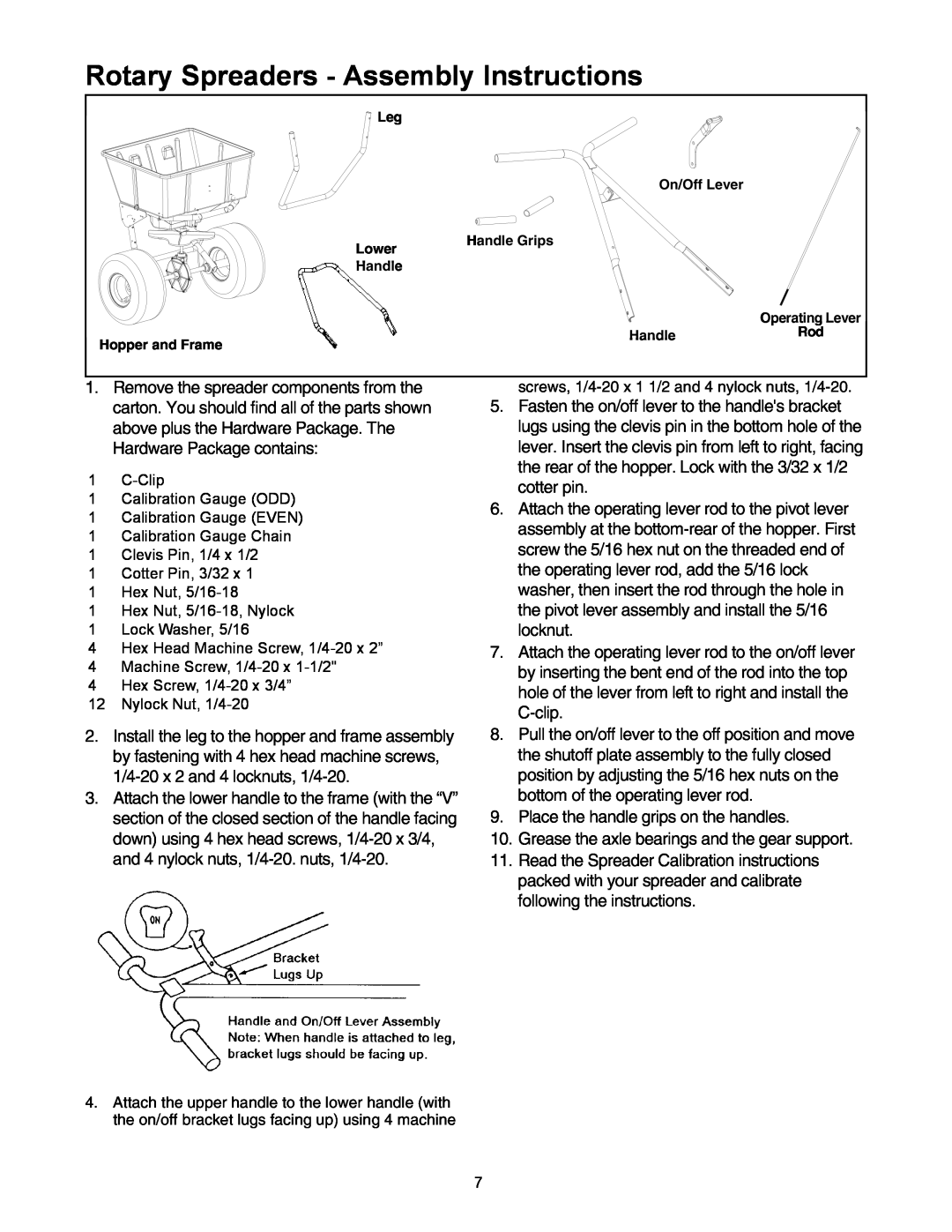 Cub Cadet 80 LB manual Rotary Spreaders - Assembly Instructions 