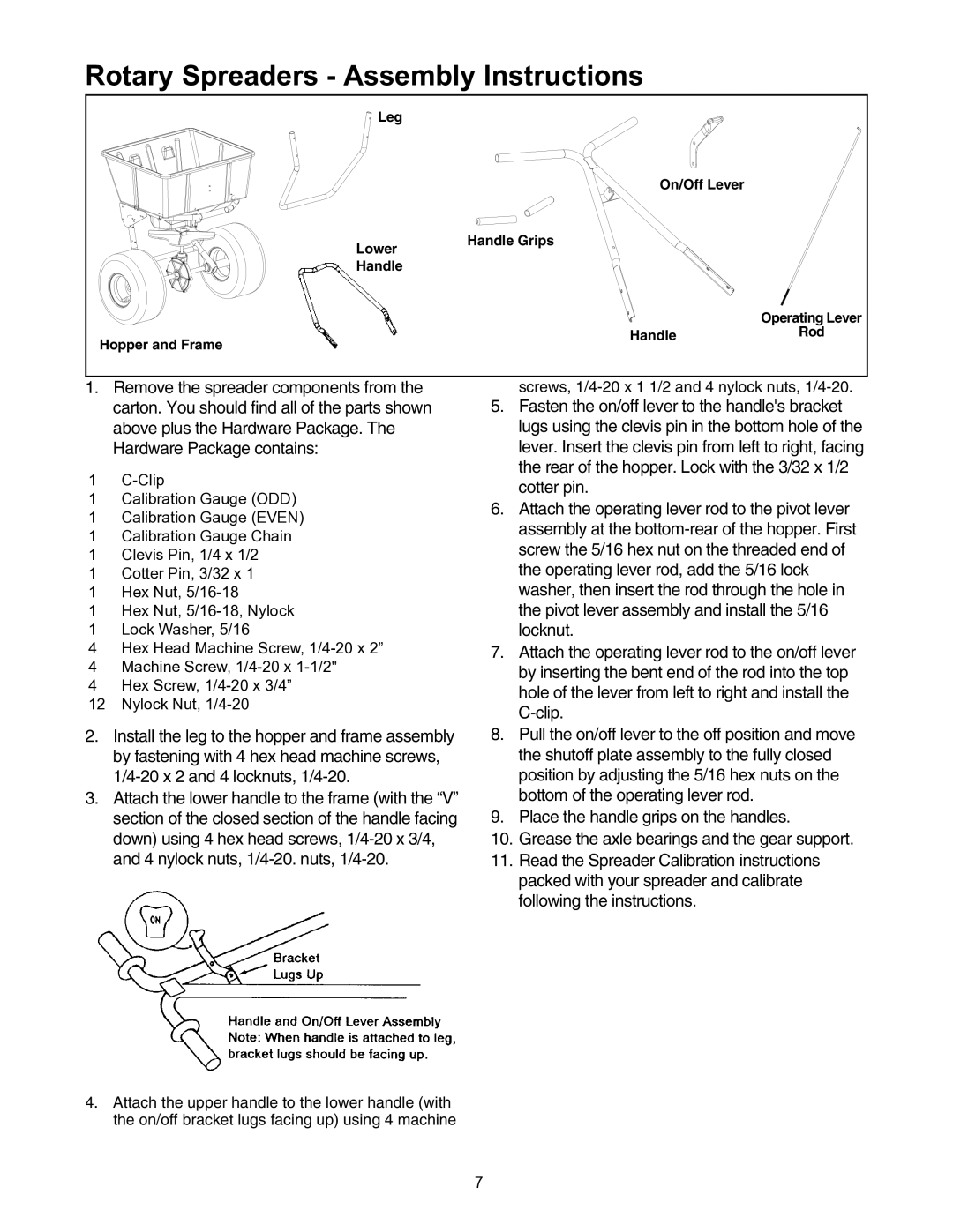 Cub Cadet 80 LB manual Rotary Spreaders Assembly Instructions 