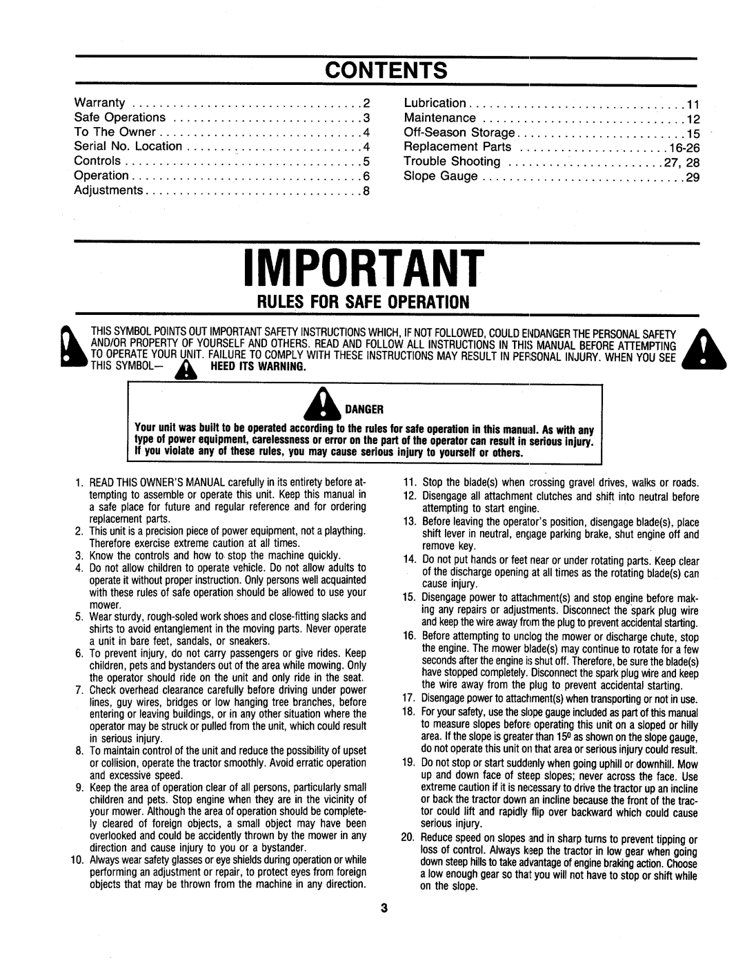 Cub Cadet 800, 1208, 1002 manual 