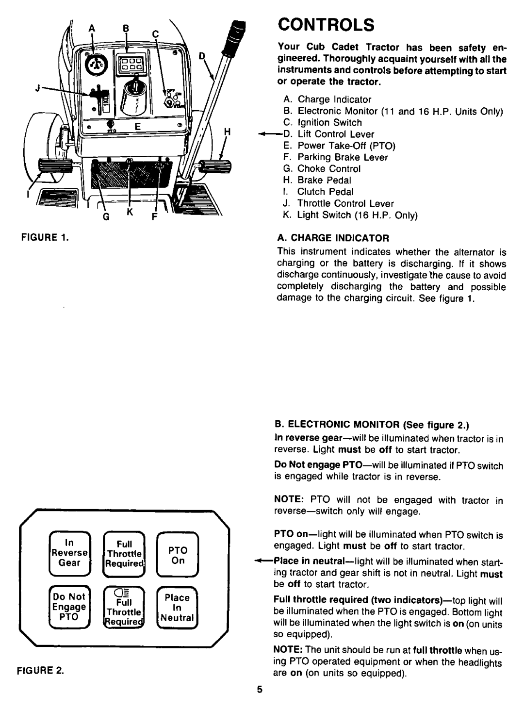 Cub Cadet 1105 (292), 805 (192), 1605 (392) manual 