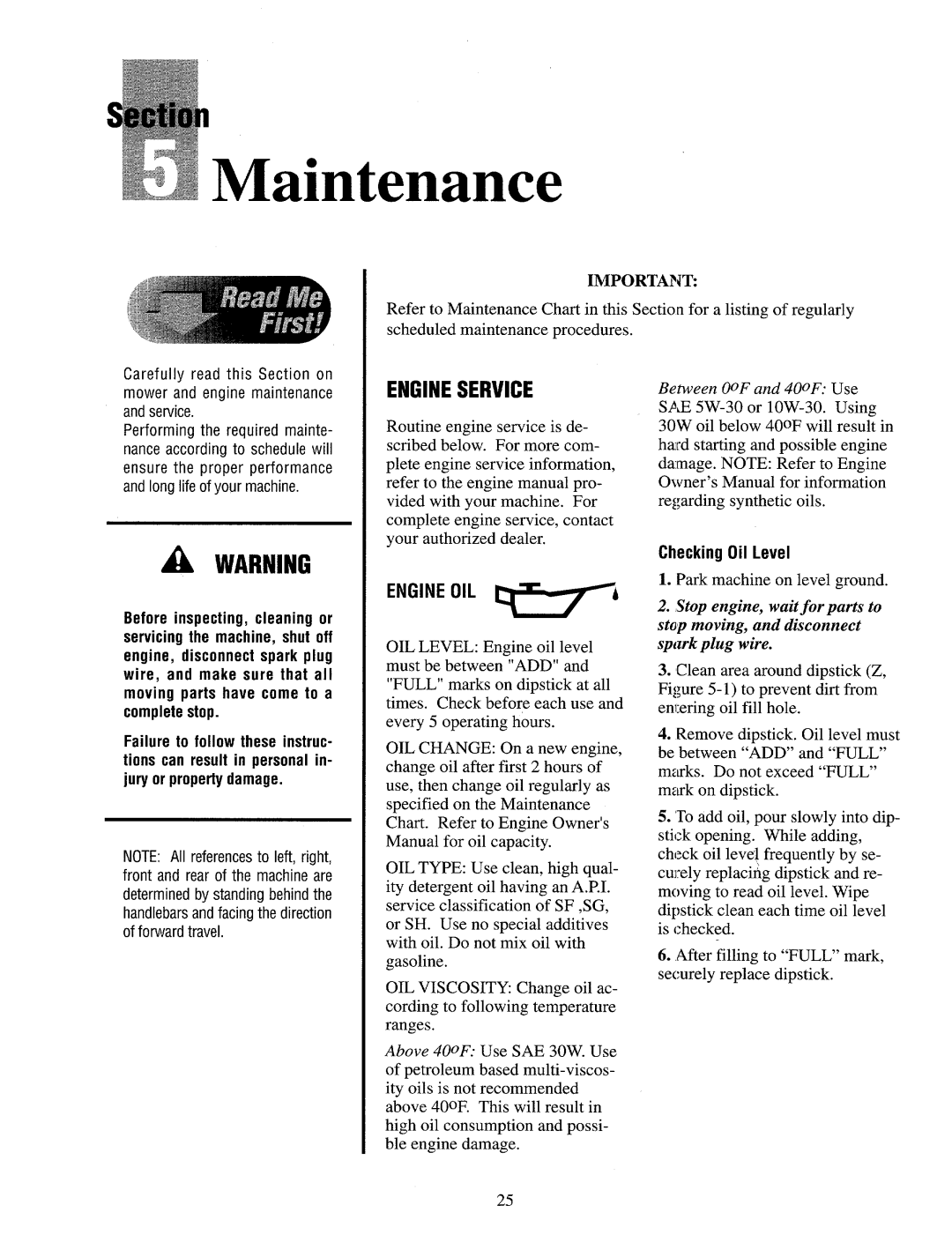 Cub Cadet 833R, 833E manual 