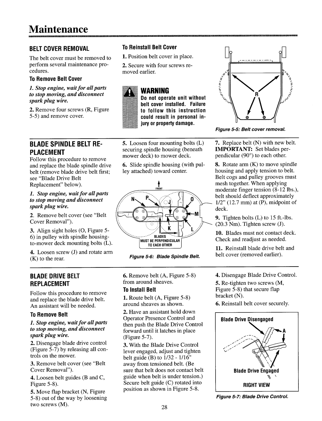 Cub Cadet 833E, 833R manual 