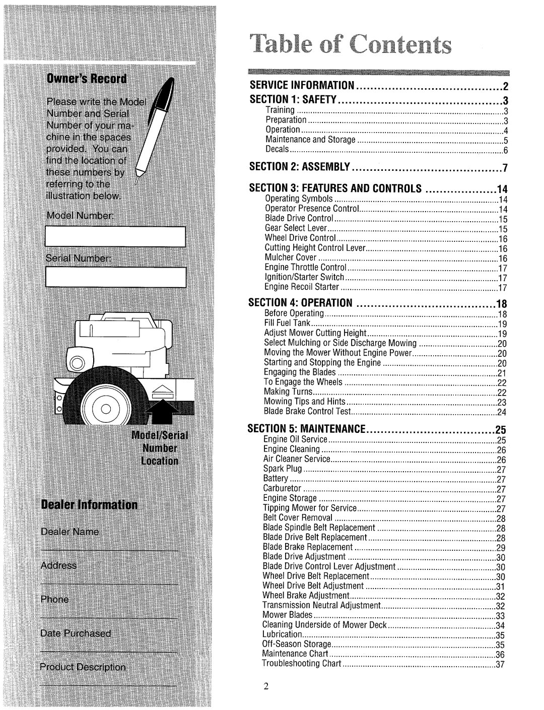Cub Cadet 833E, 833R manual 