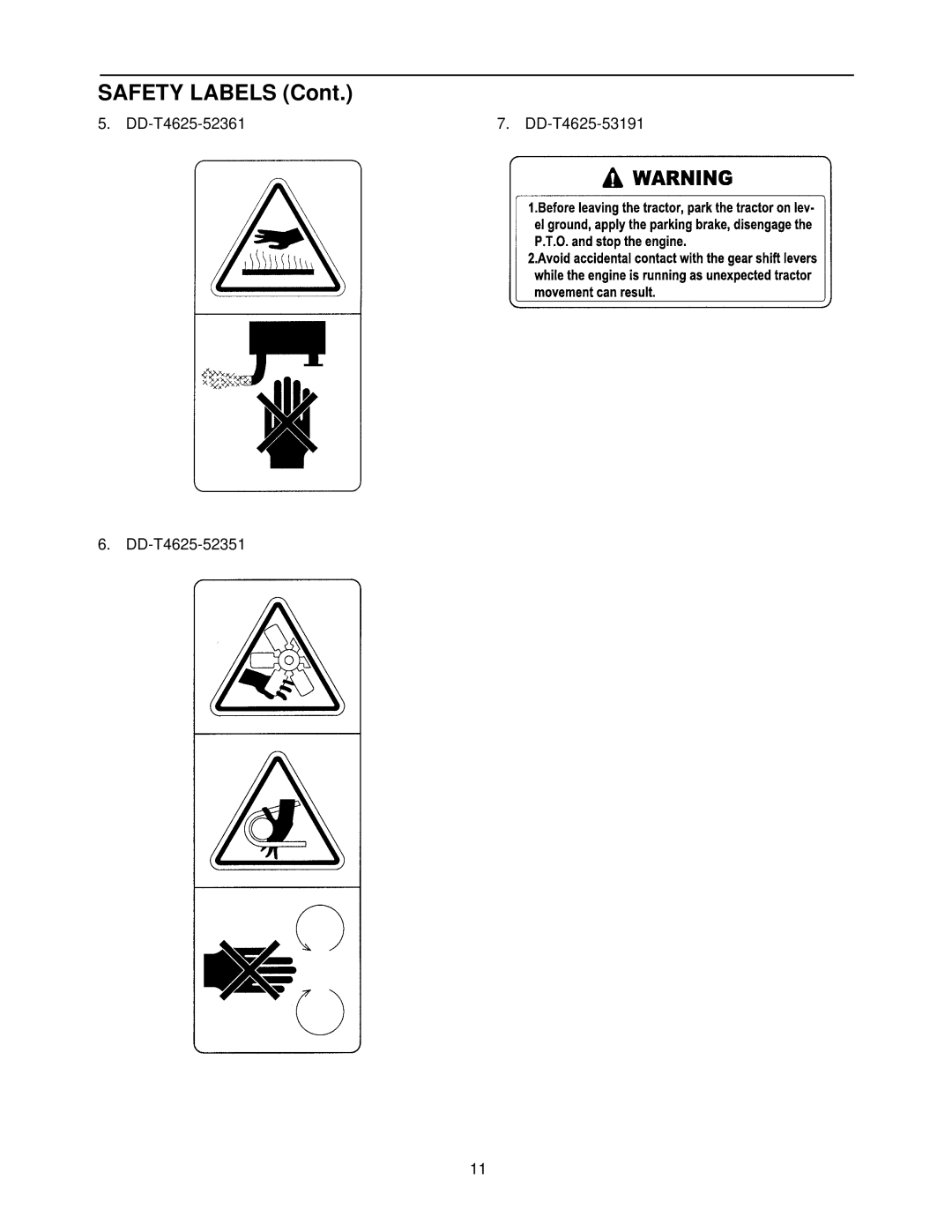 Cub Cadet 8354 manual Safety Labels 