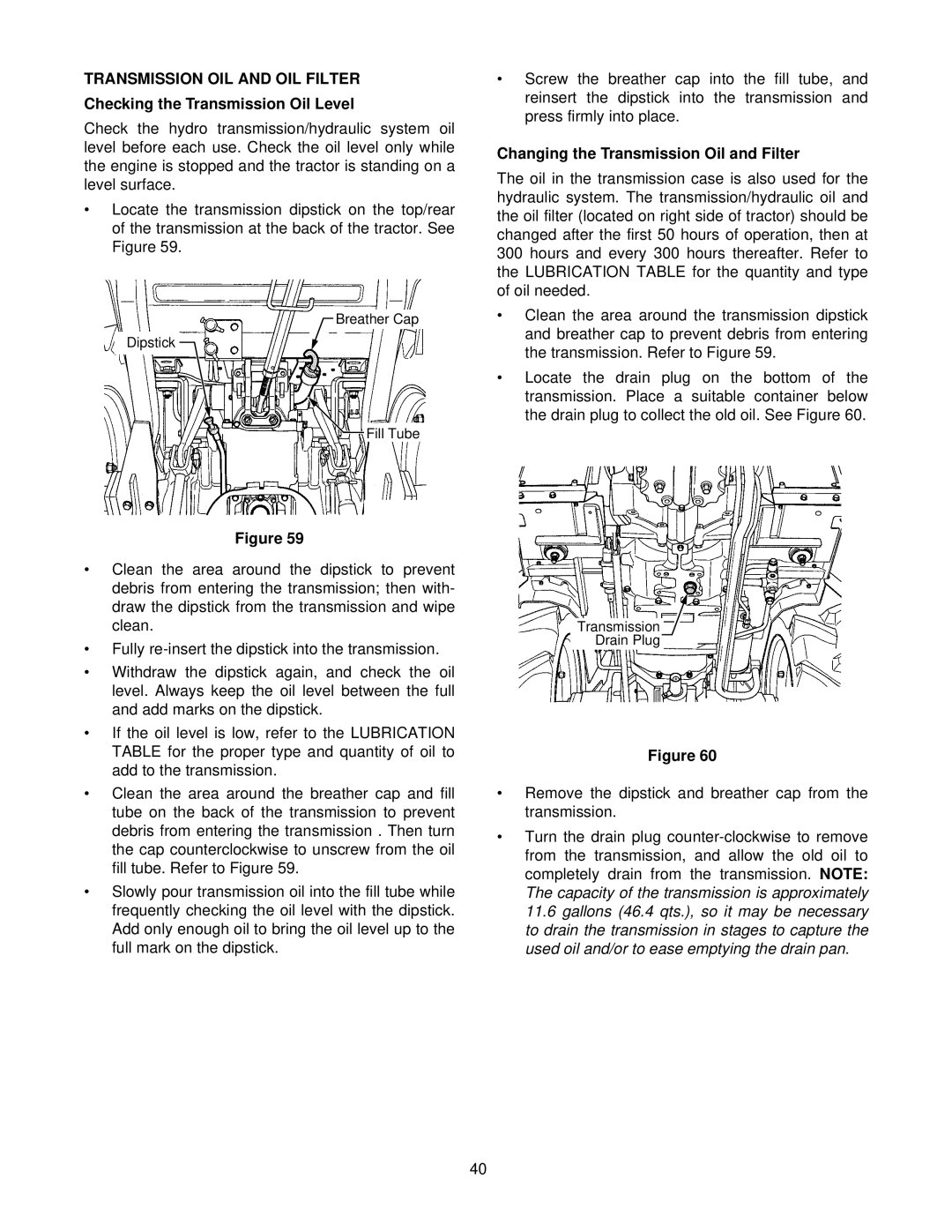 Cub Cadet 8354 manual Transmission OIL and OIL Filter, Checking the Transmission Oil Level 