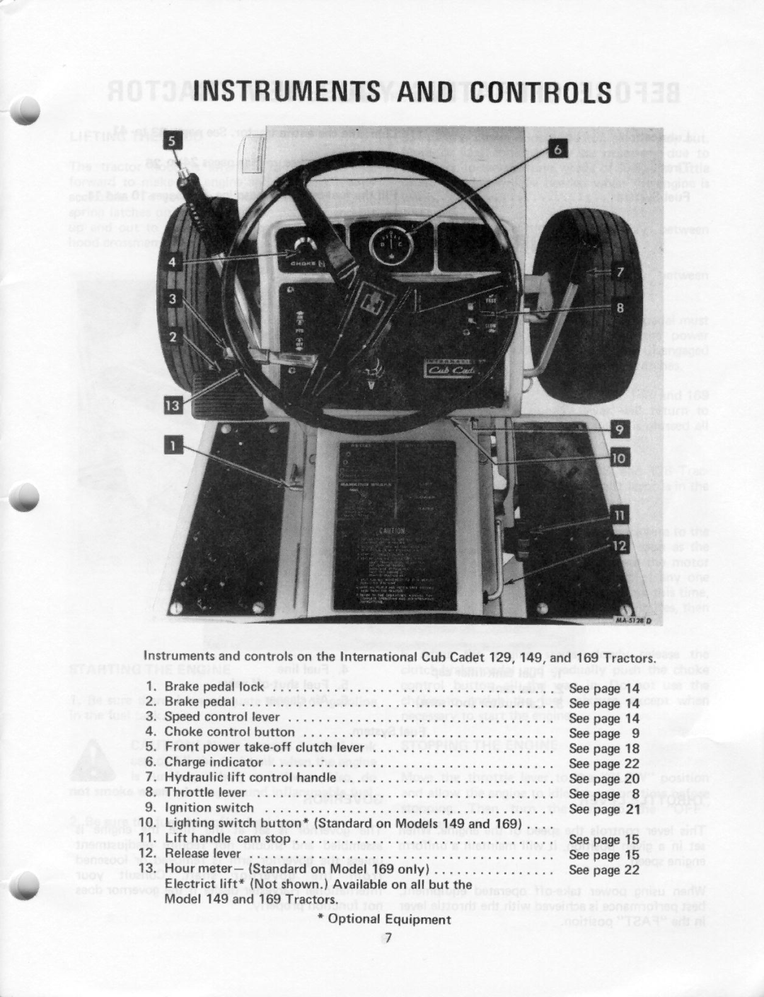 Cub Cadet 149, 86, 128, 129, 169, 108 manual 