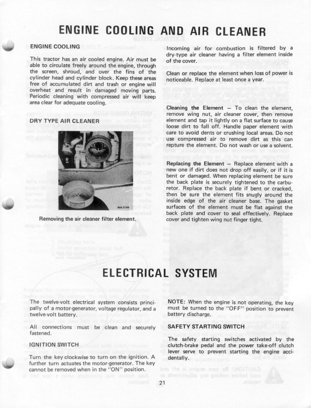 Cub Cadet 86, 128, 129, 169, 149, 108 manual 