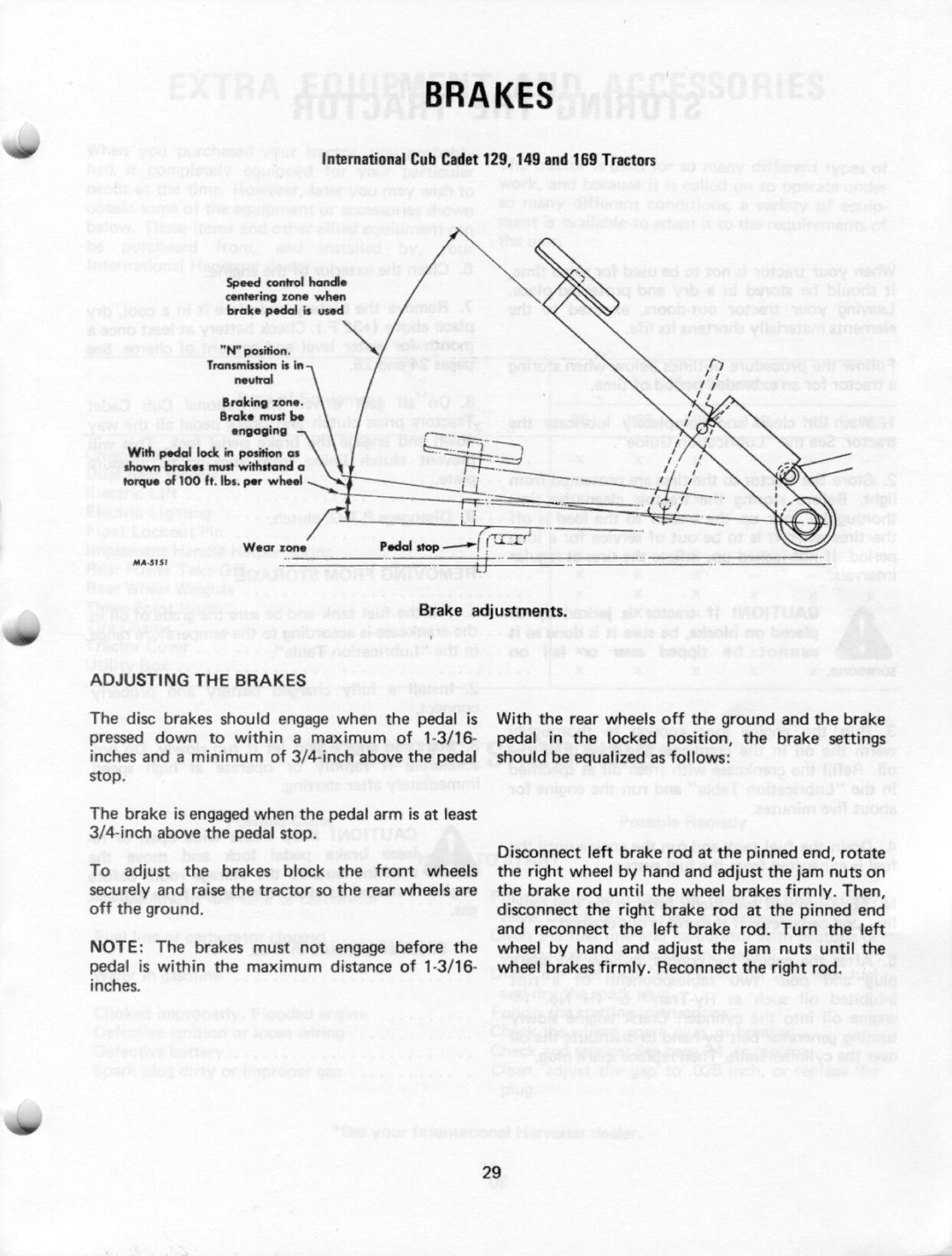 Cub Cadet 129, 86, 128, 169, 149, 108 manual 