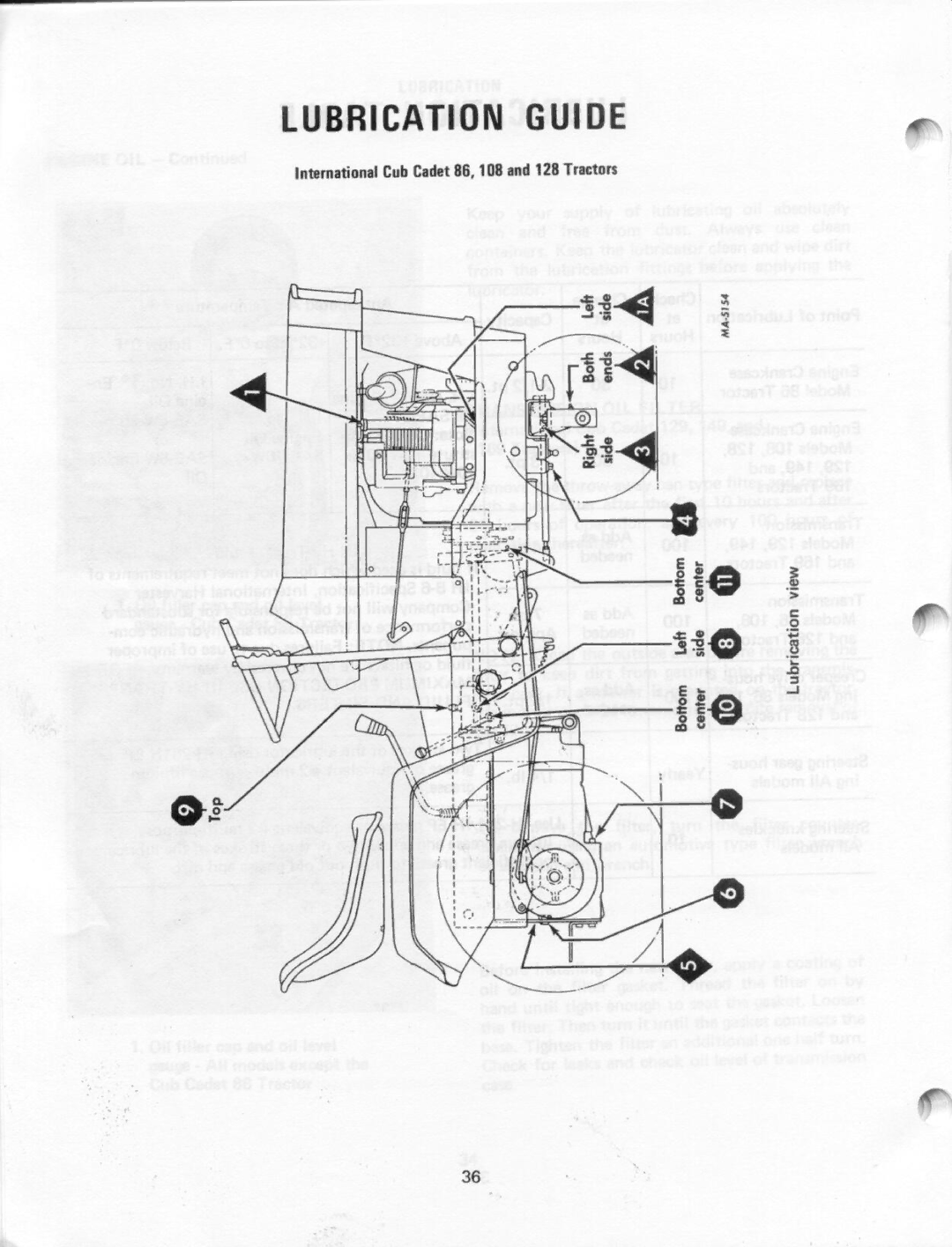 Cub Cadet 169, 86, 128, 129, 149, 108 manual 