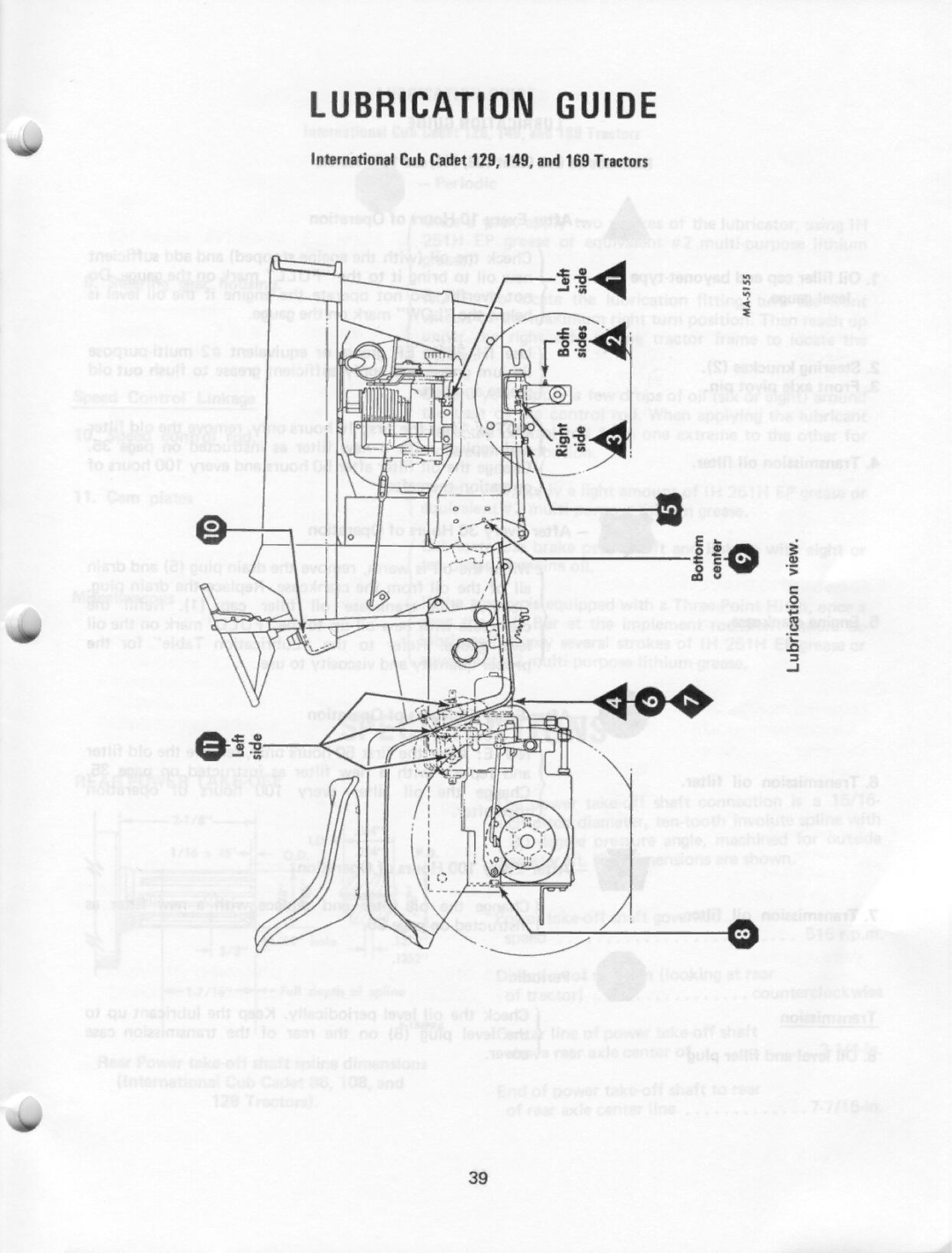 Cub Cadet 86, 128, 129, 169, 149, 108 manual 