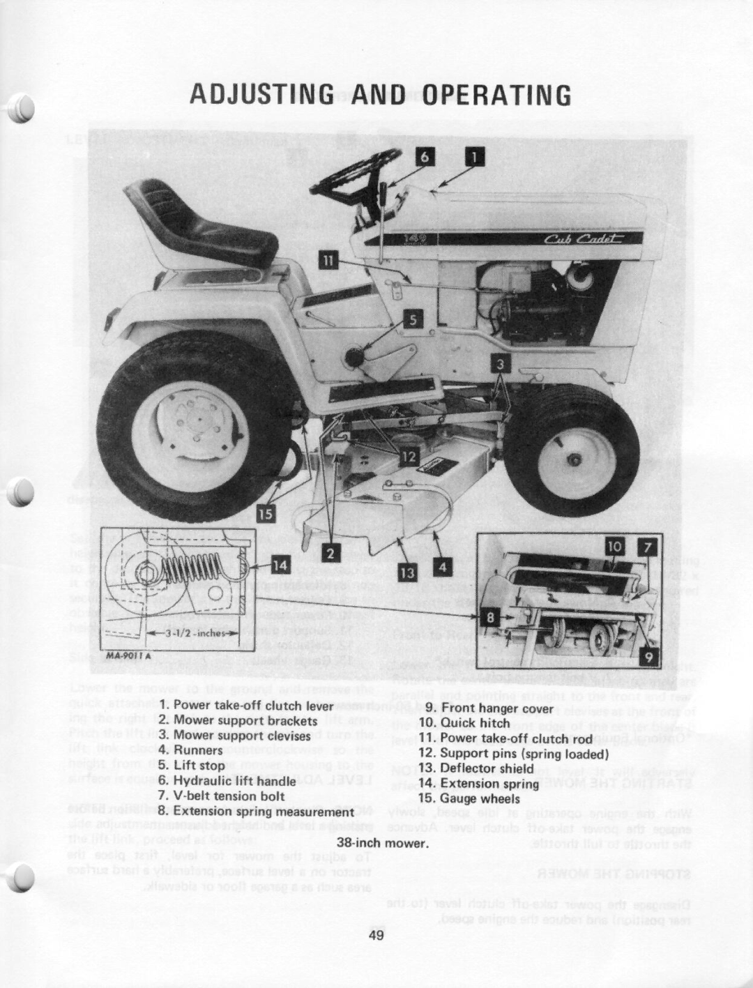 Cub Cadet 149, 86, 128, 129, 169, 108 manual 