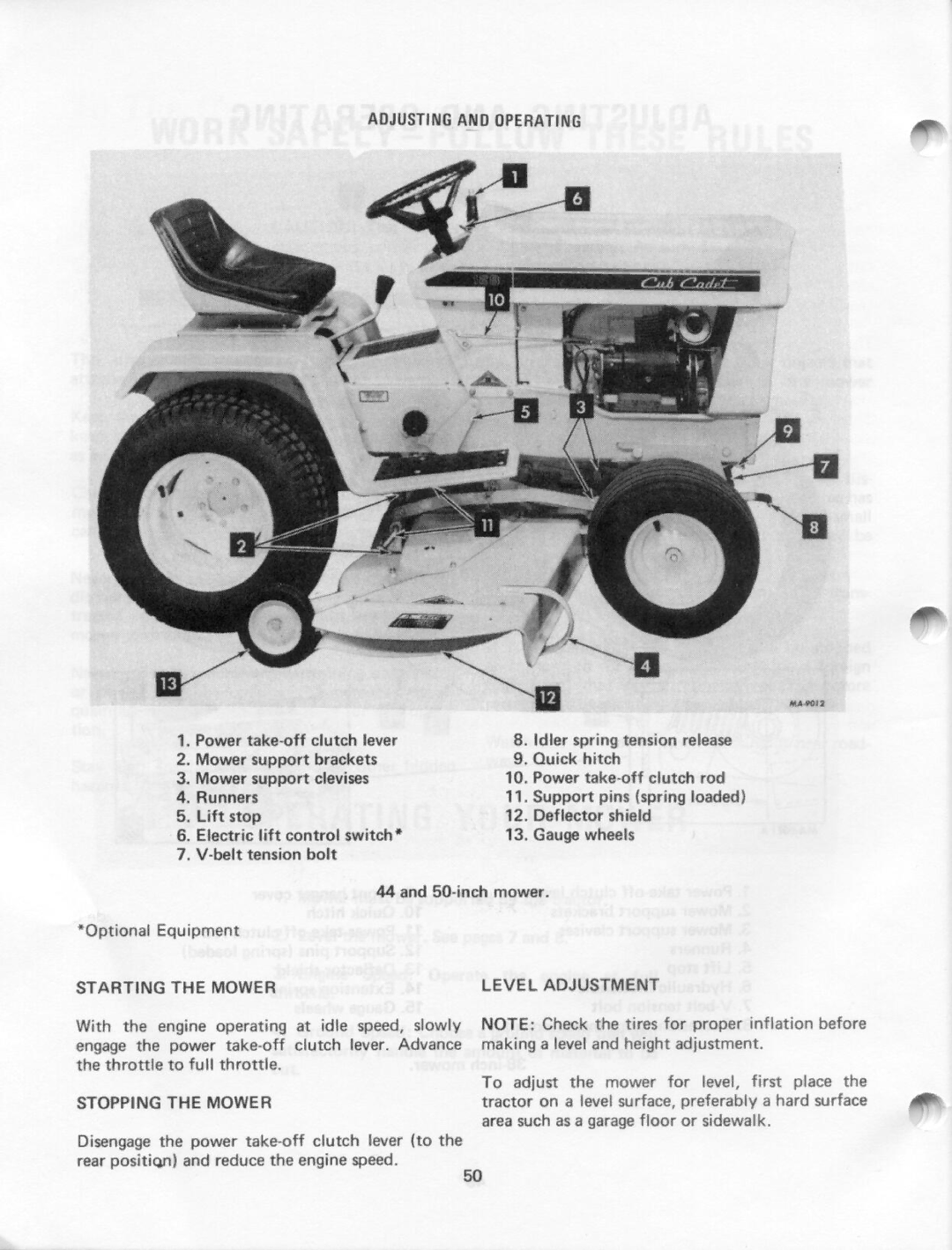 Cub Cadet 108, 86, 128, 129, 169, 149 manual 