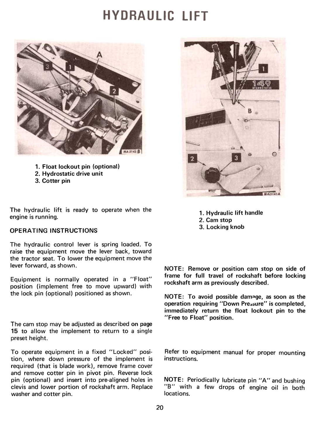 Cub Cadet 149, 86, 128, 129, 169, 108 manual Operating Instructions 