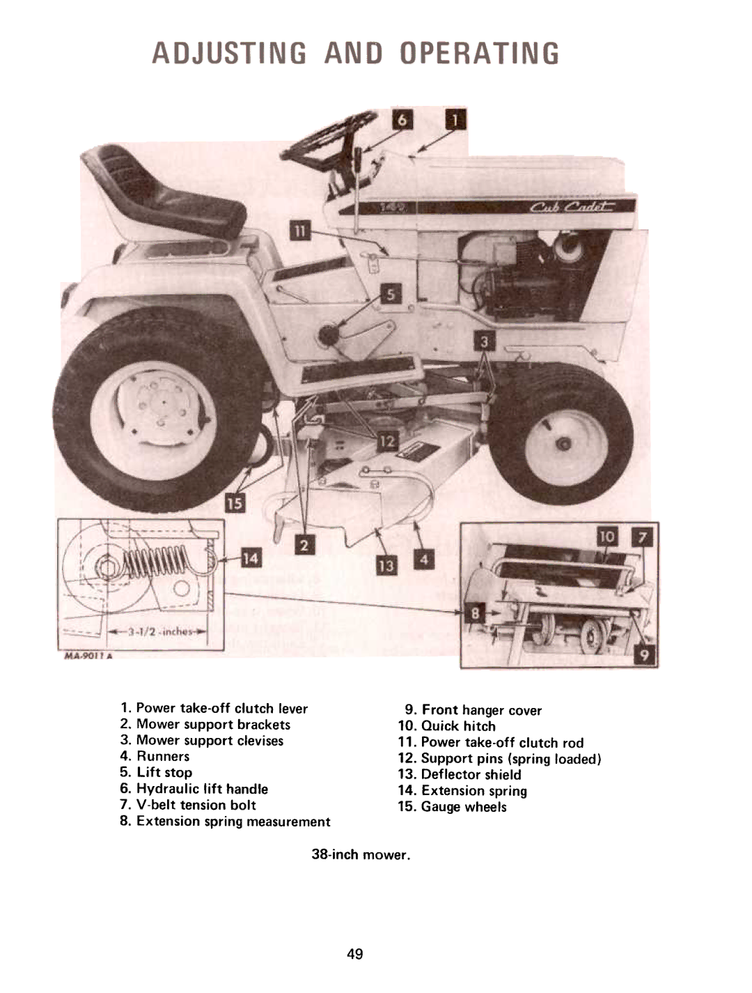 Cub Cadet 169, 86, 128, 129, 149, 108 manual 