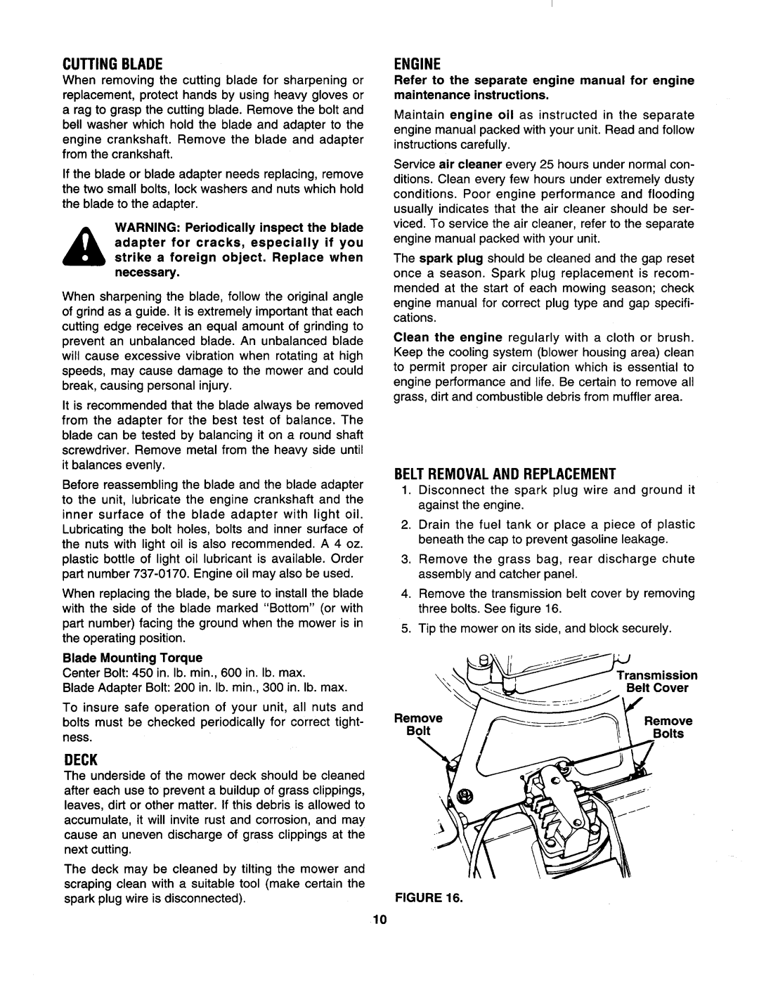Cub Cadet 898C manual 